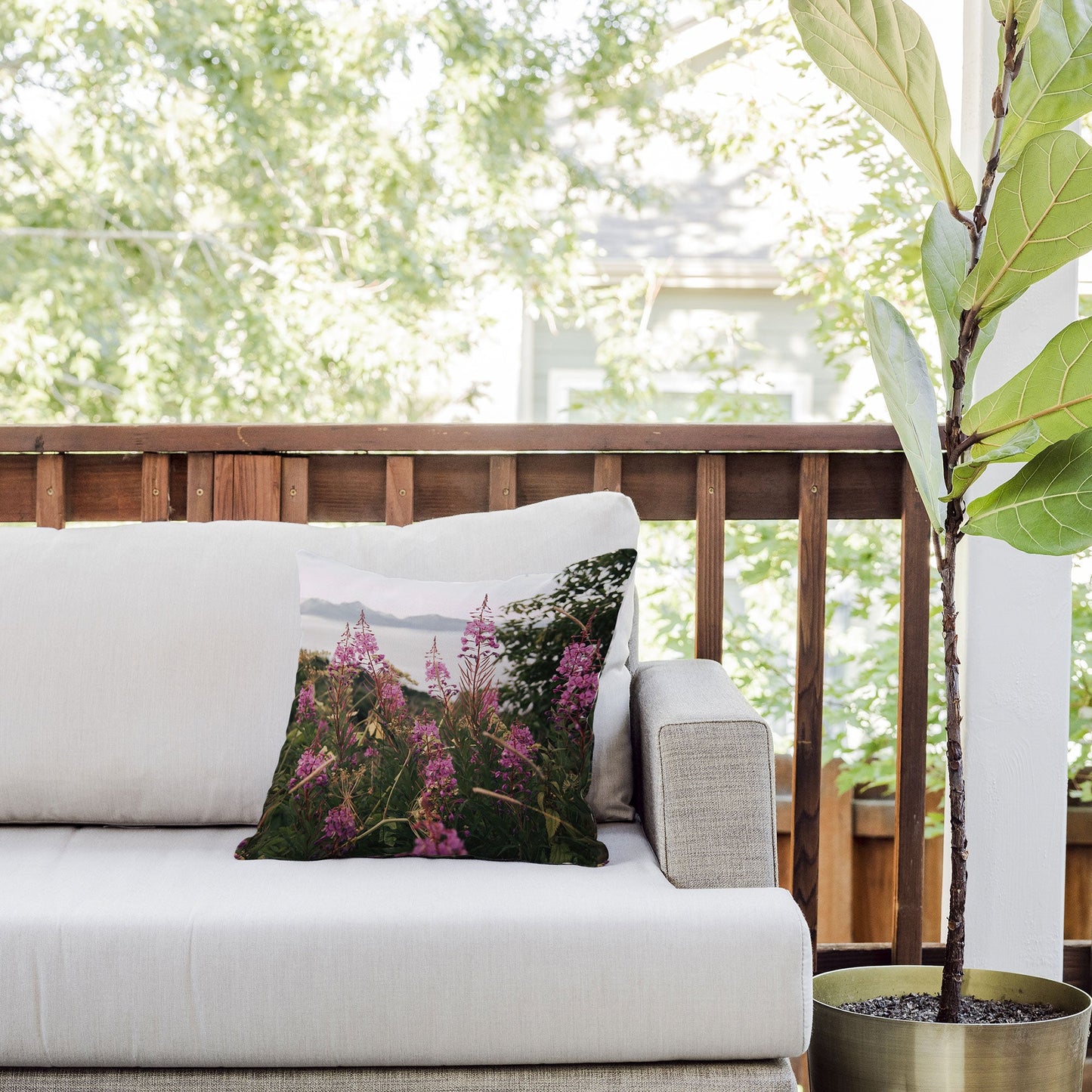 Hannah Kemp Fireweed Season Outdoor Throw Pillow