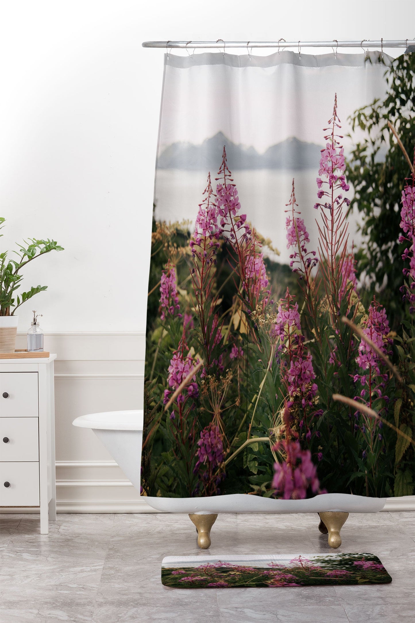 Hannah Kemp Fireweed Season Shower Curtain And Mat
