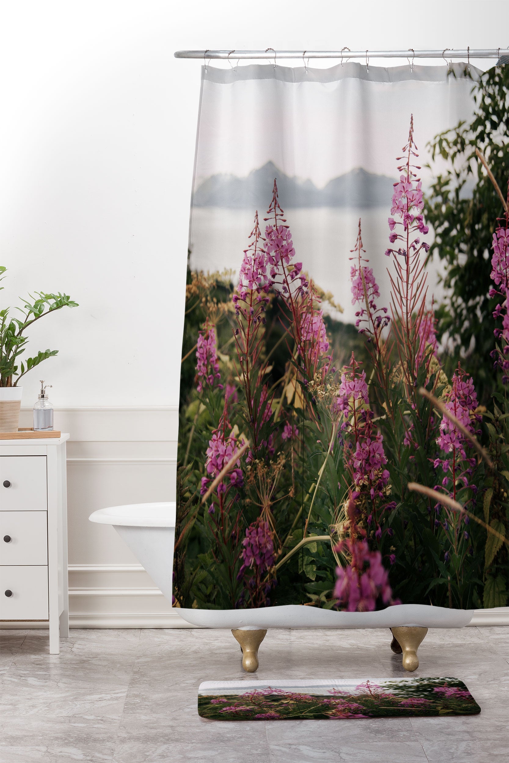 Hannah Kemp Fireweed Season Shower Curtain And Mat