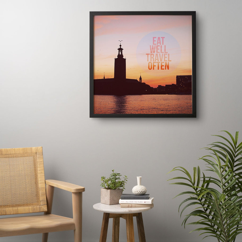 Happee Monkee Eat Well Travel Often Framed Wall Art
