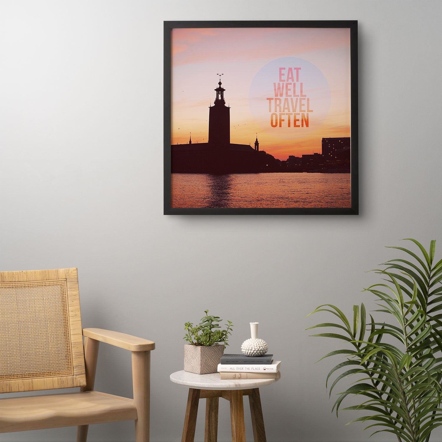 Happee Monkee Eat Well Travel Often Framed Wall Art
