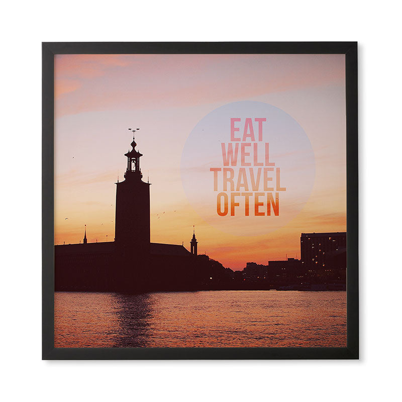 Happee Monkee Eat Well Travel Often Framed Wall Art