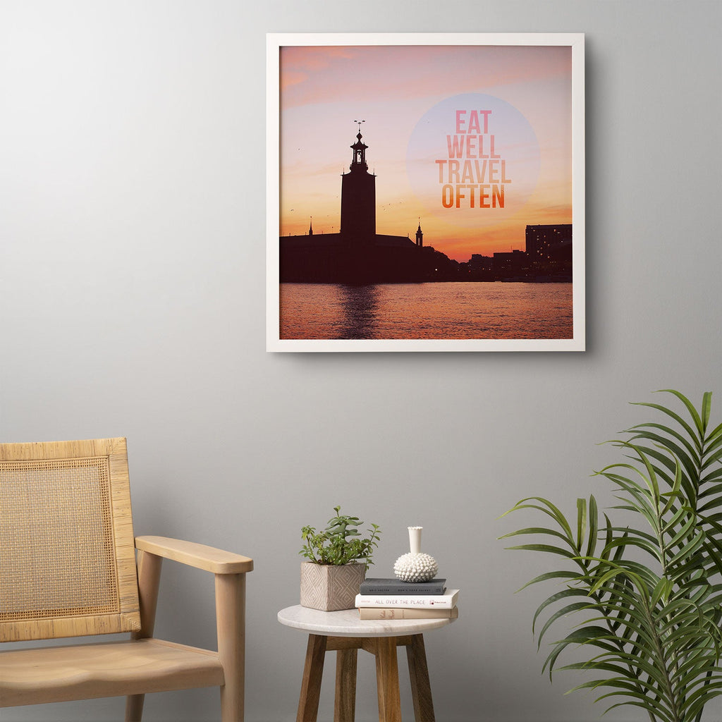 Happee Monkee Eat Well Travel Often Framed Wall Art