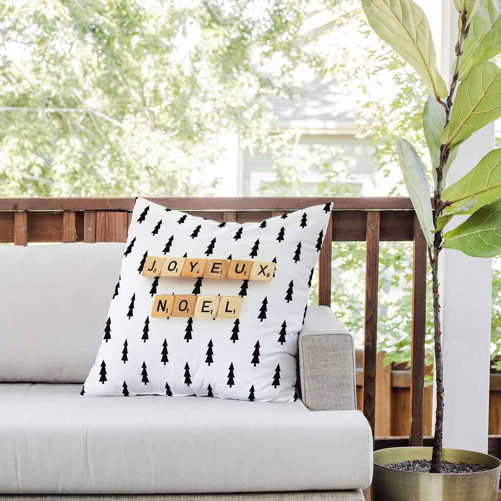 Happee Monkee Joyeux Noel Outdoor Throw Pillow