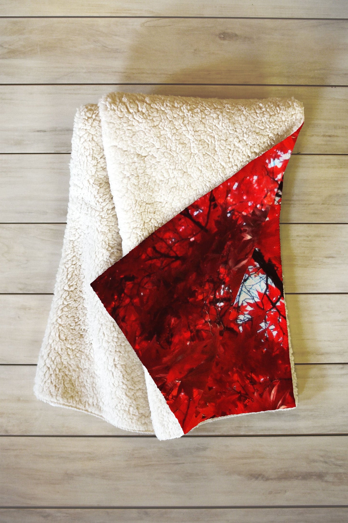 Happee Monkee Red Canopy Fleece Throw Blanket
