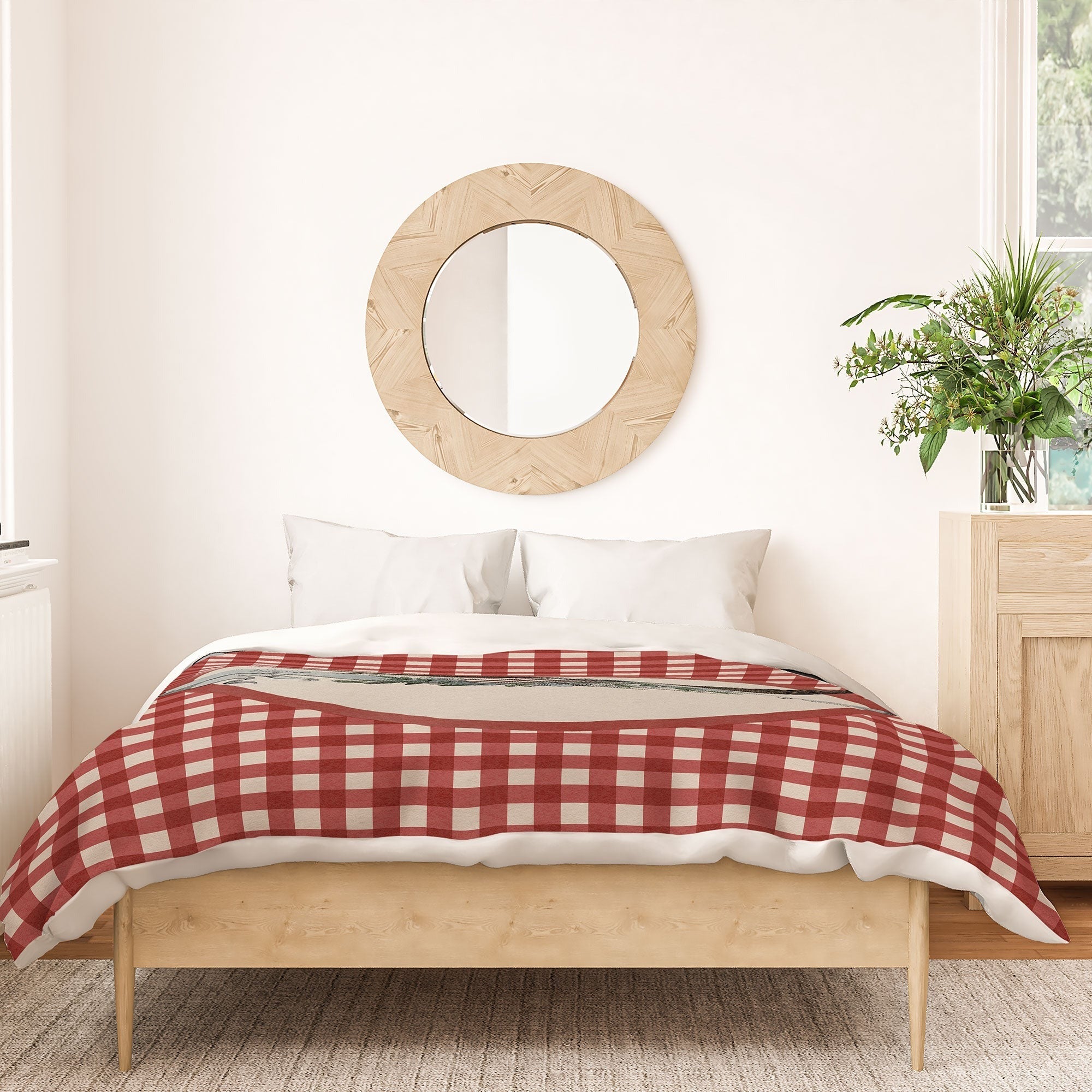 DENY Designs Gingham Eagle Duvet Cover