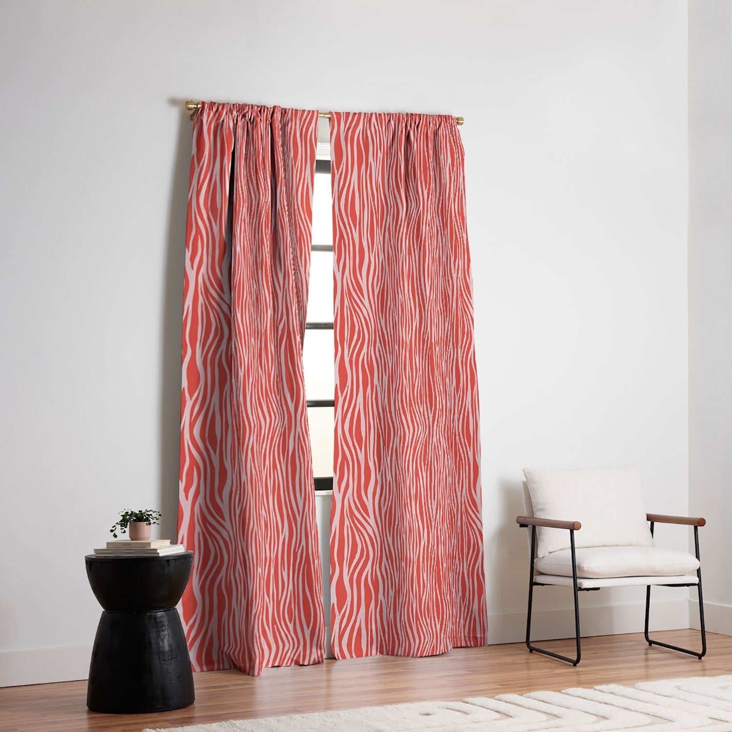 Avenie BR Red Zebra Stripe Blackout Non Repeat