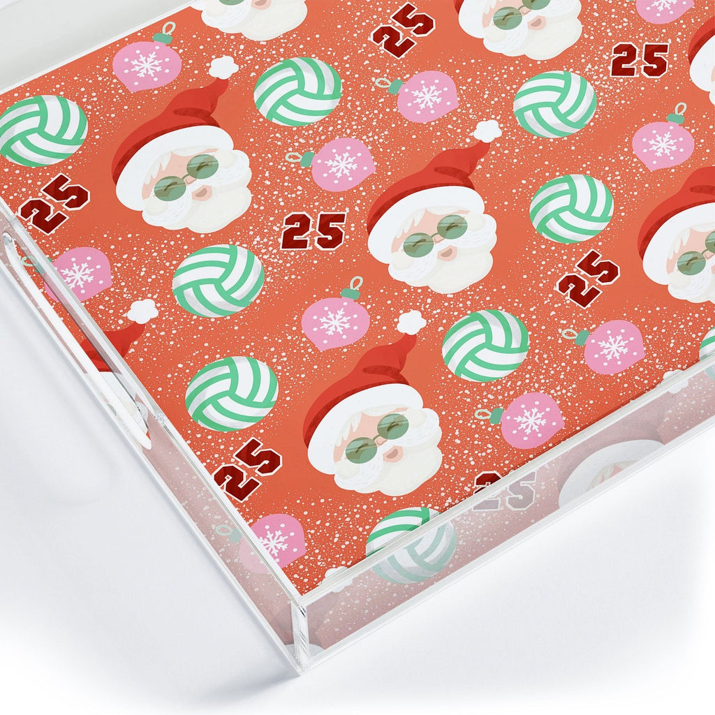 Design by Spark Sporty Volleyball Santa Acrylic Tray