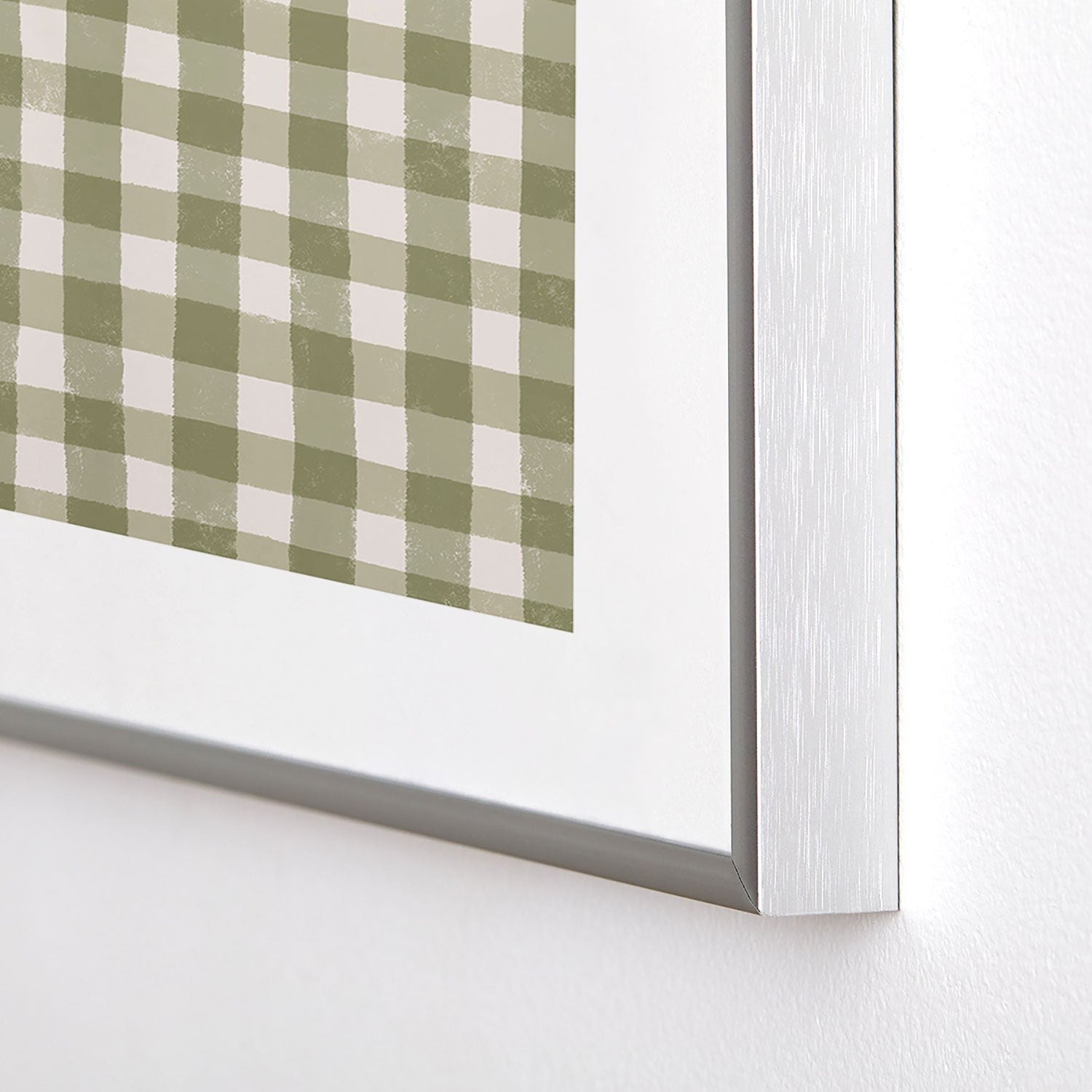 Menina Lisboa Rustic Green Plaid Metal Framed Art Print