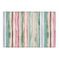 Ninola Design Botanic Retreat Watercolor Stripes Green Orange Red Outdoor Rug