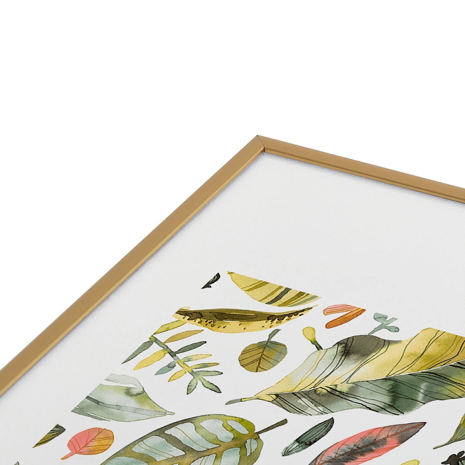 Ninola Design Botanic Retreat Tropical Jungle Leaves Botanical Green Orange Metal Framed Art Print