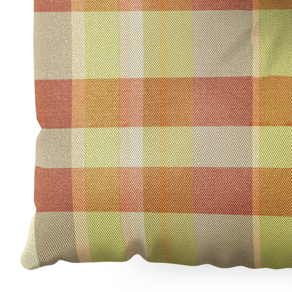 Marta Barragan Camarasa Retro Picnic Plaid Warm Tones Floor Pillow Square
