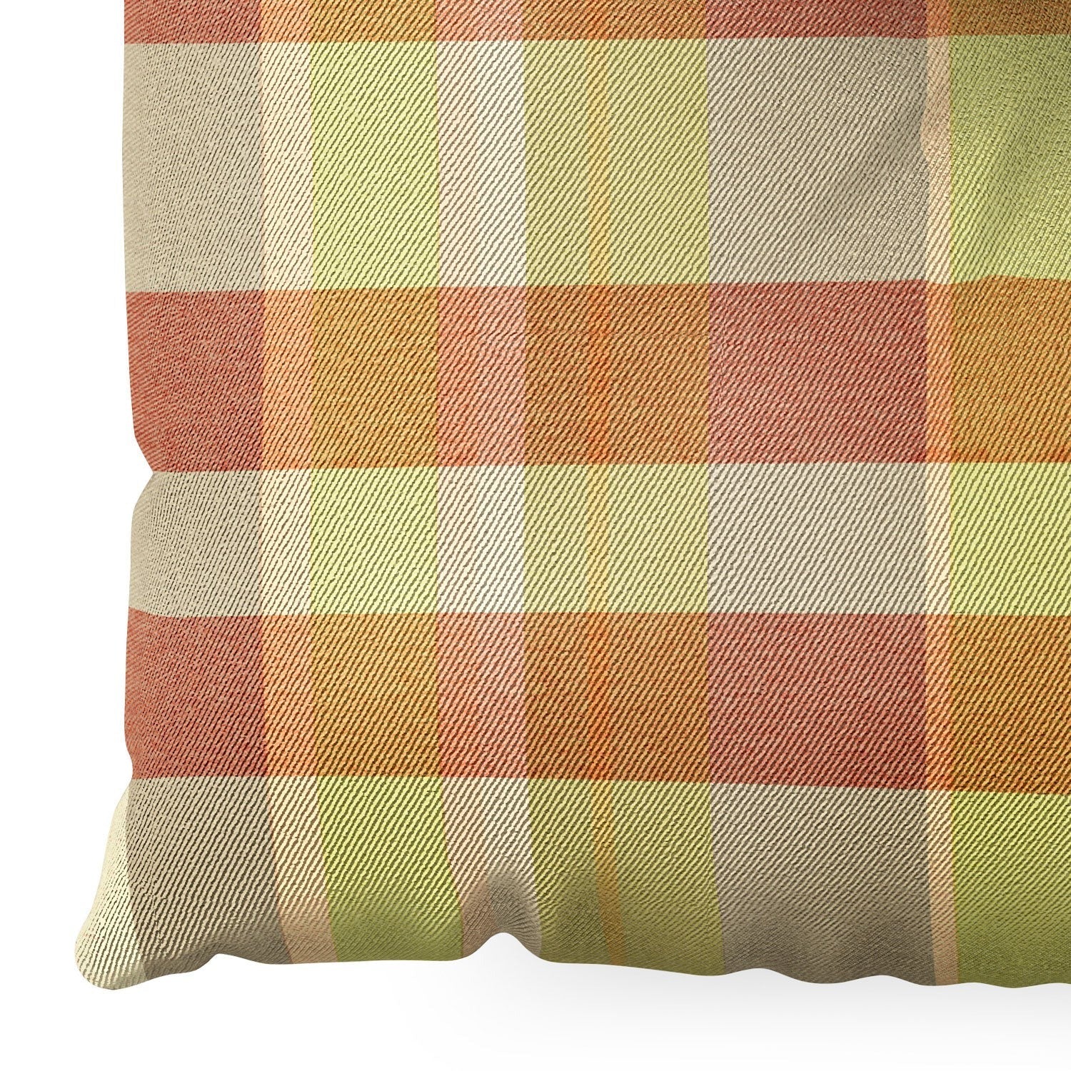 Marta Barragan Camarasa Retro Picnic Plaid Warm Tones Floor Pillow Square