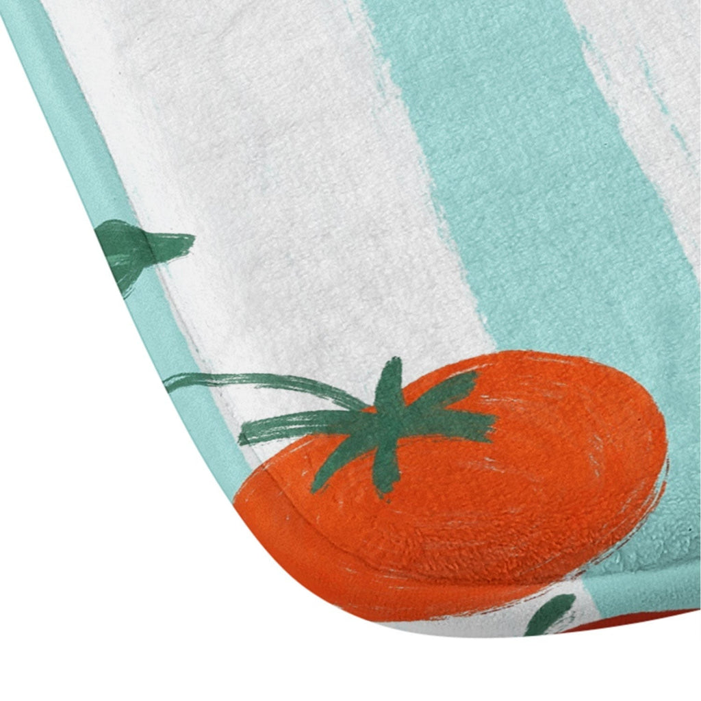 Design by Spark Zesty Tomatoes and Stripes Memory Foam Bath Mat