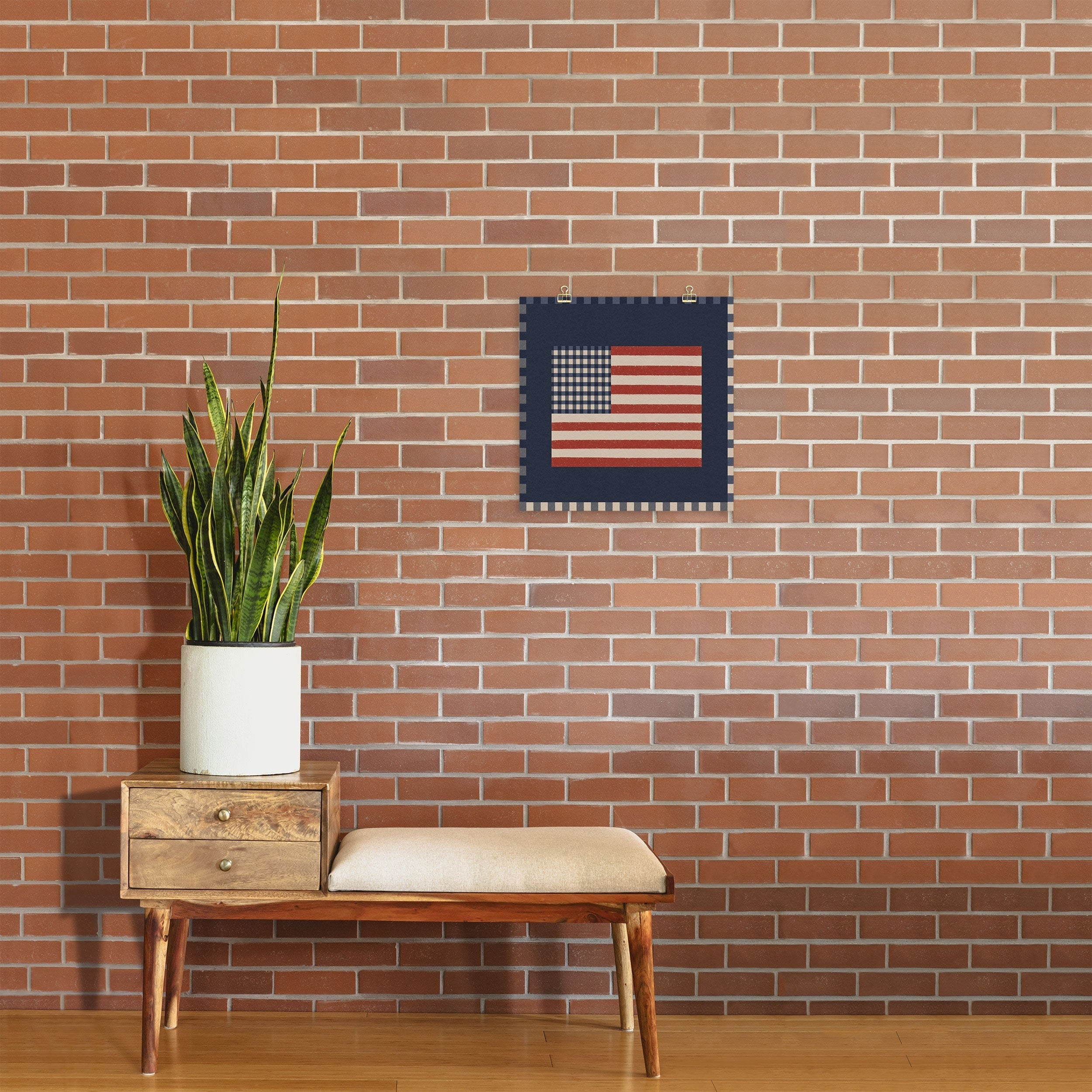 DENY Designs Gingham Flag Art Print