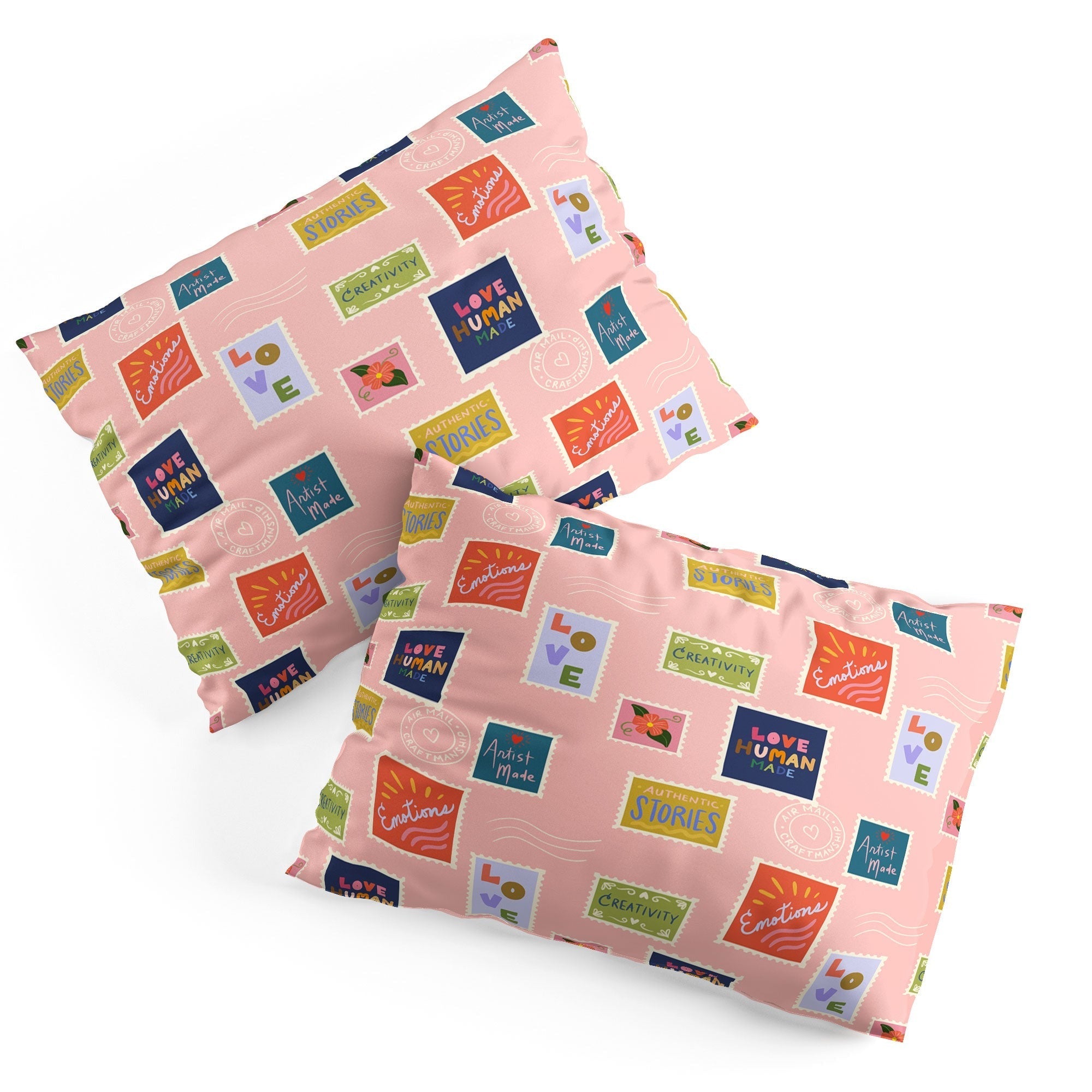 Design by Spark Love Human Made Stamps Pillow Shams