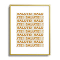 Jessica Molina Salute Gold Pattern on Cream Metal Framed Art Print
