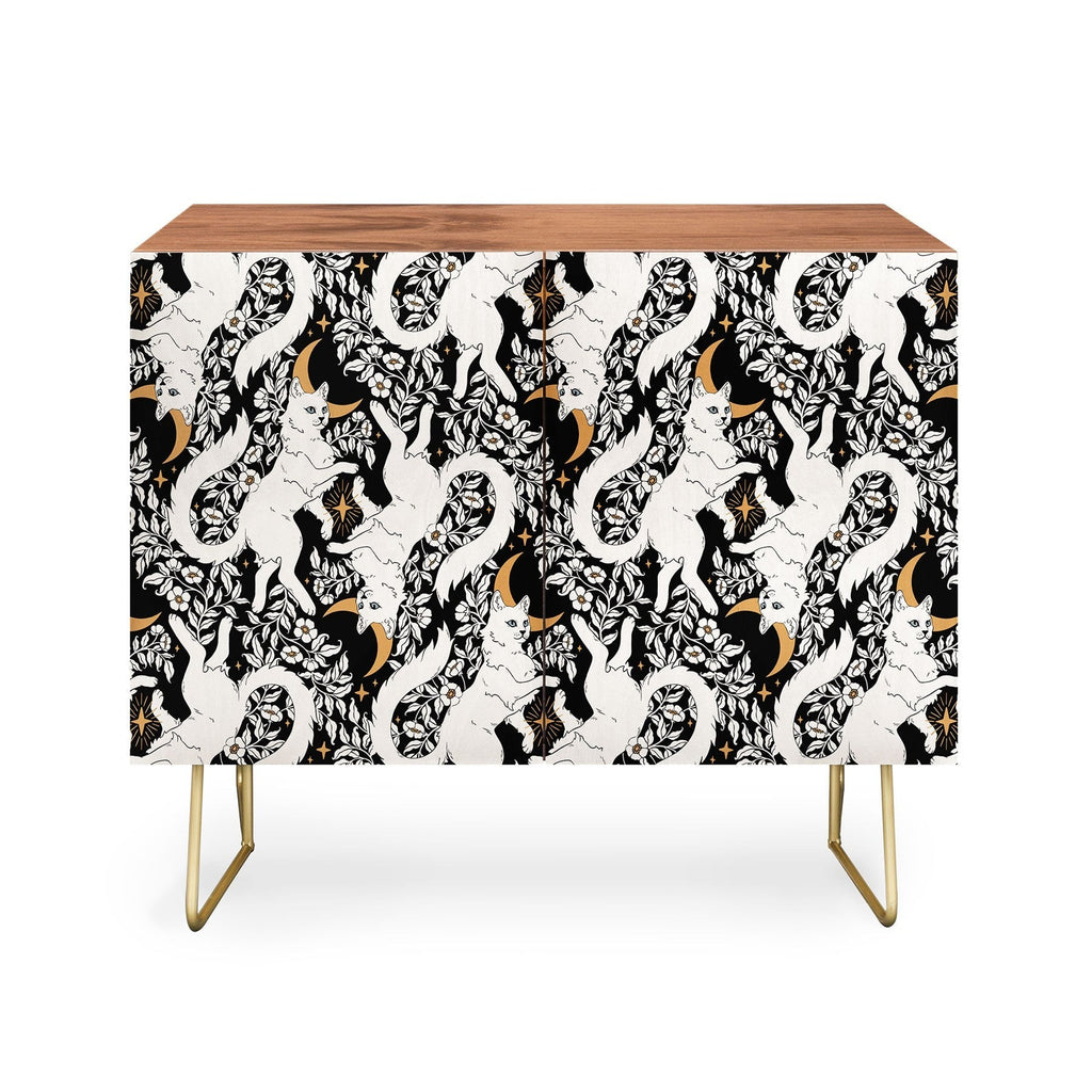 Avenie Celestial Cats Gold Credenza