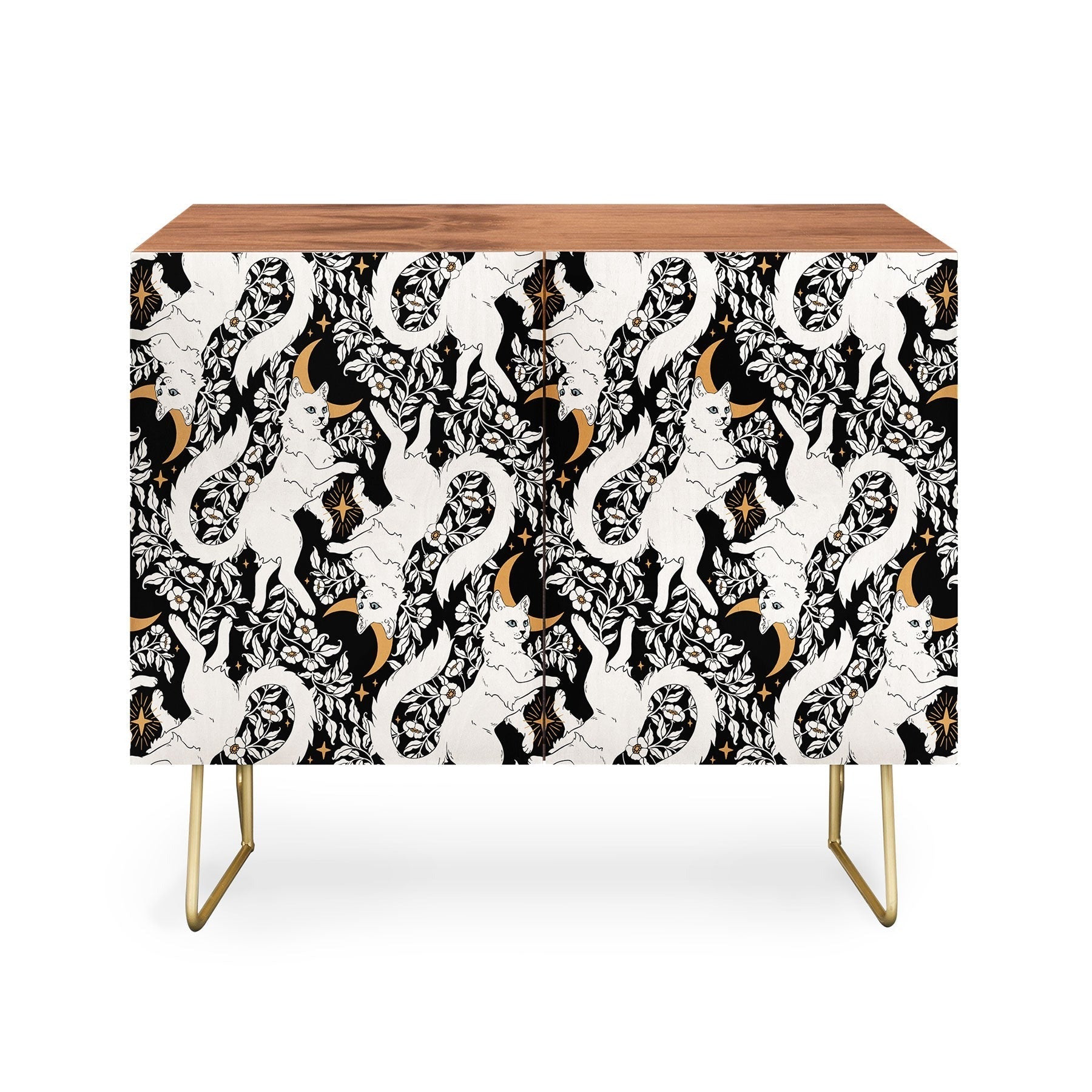 Avenie Celestial Cats Gold Credenza