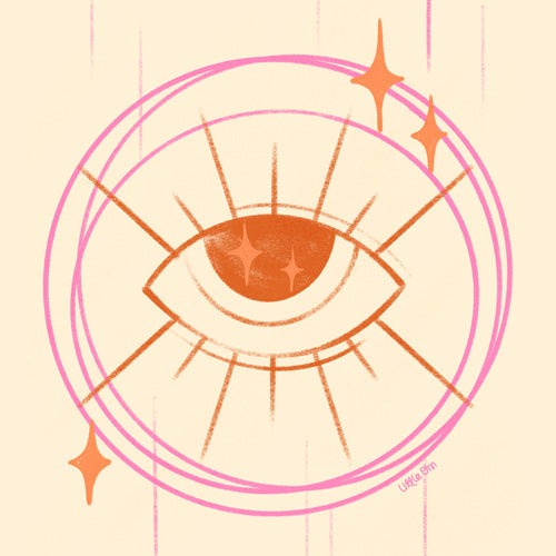 Little Om Celestial Eye cream Shower Curtain