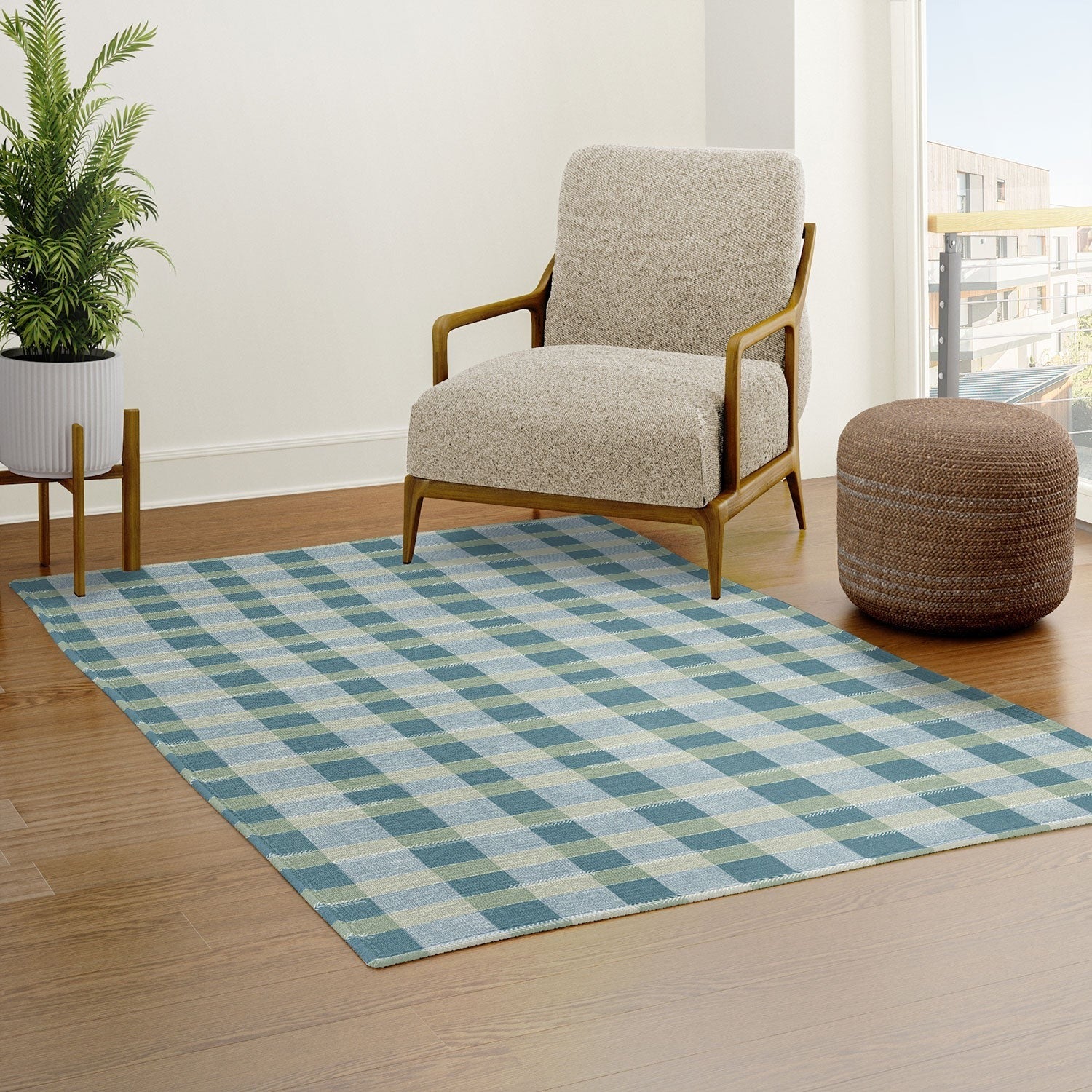 Marta Barragan Camarasa Country Style Checks Area Rug