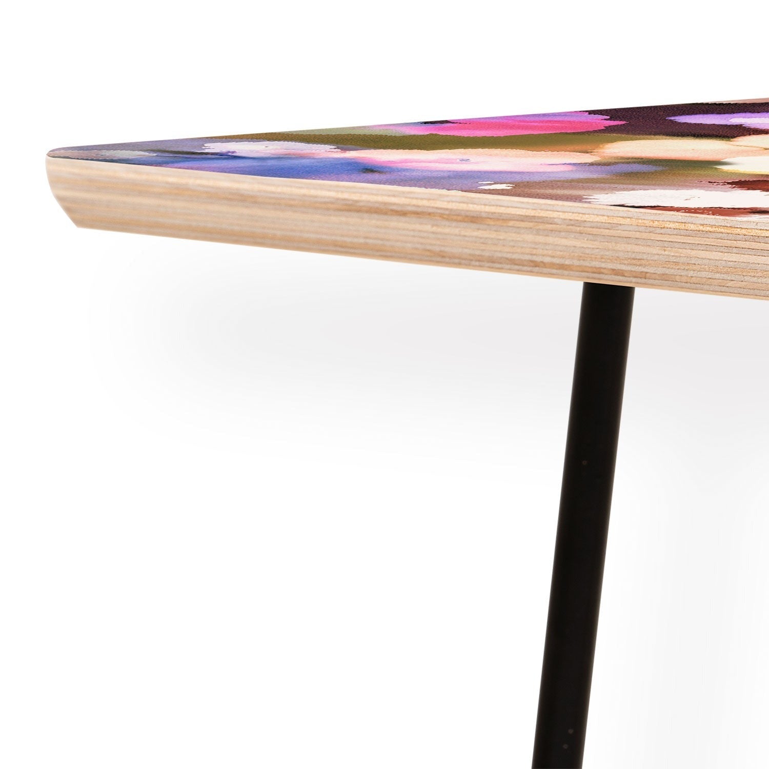 Ninola Design Botanic Retreat Ombre Abstract Watercolor Flowers Pink gold Coffee Table