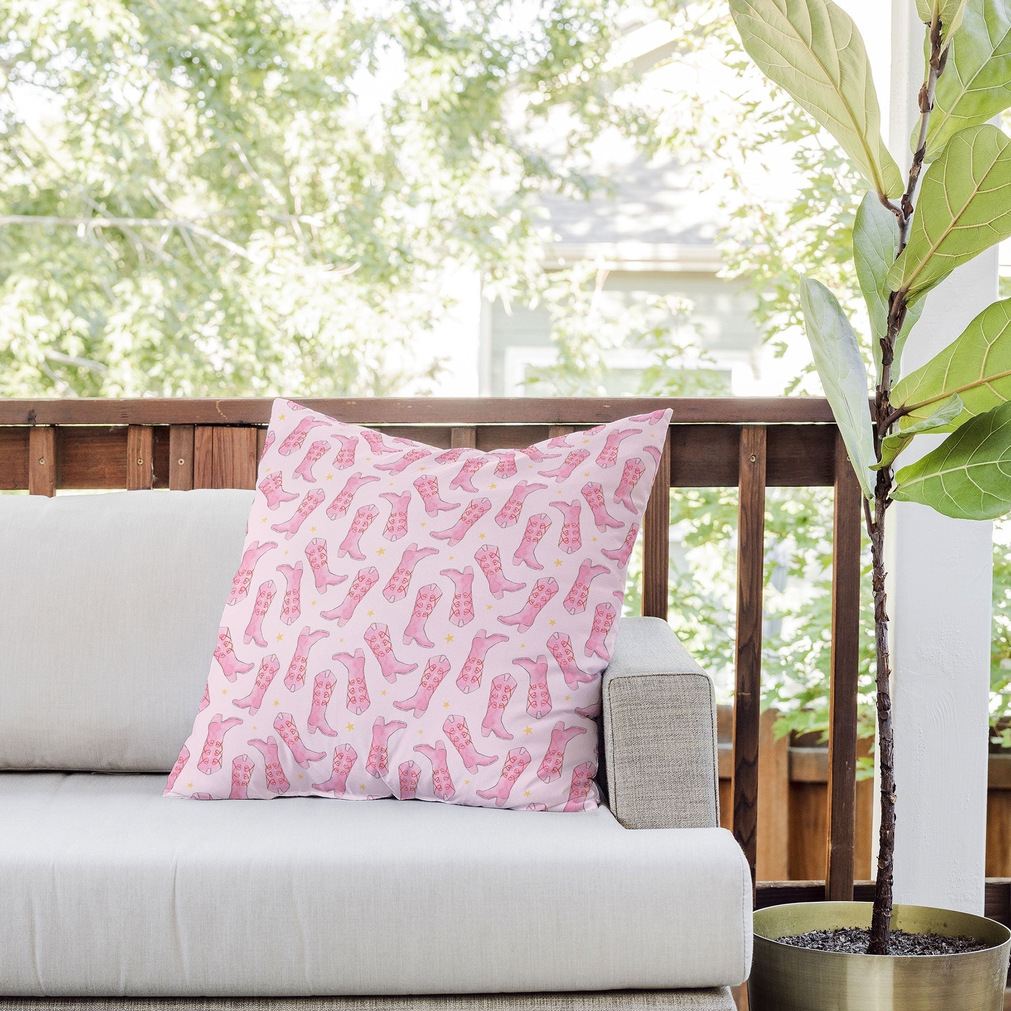 Love_Ryming Stars and Boots Outdoor Throw Pillow