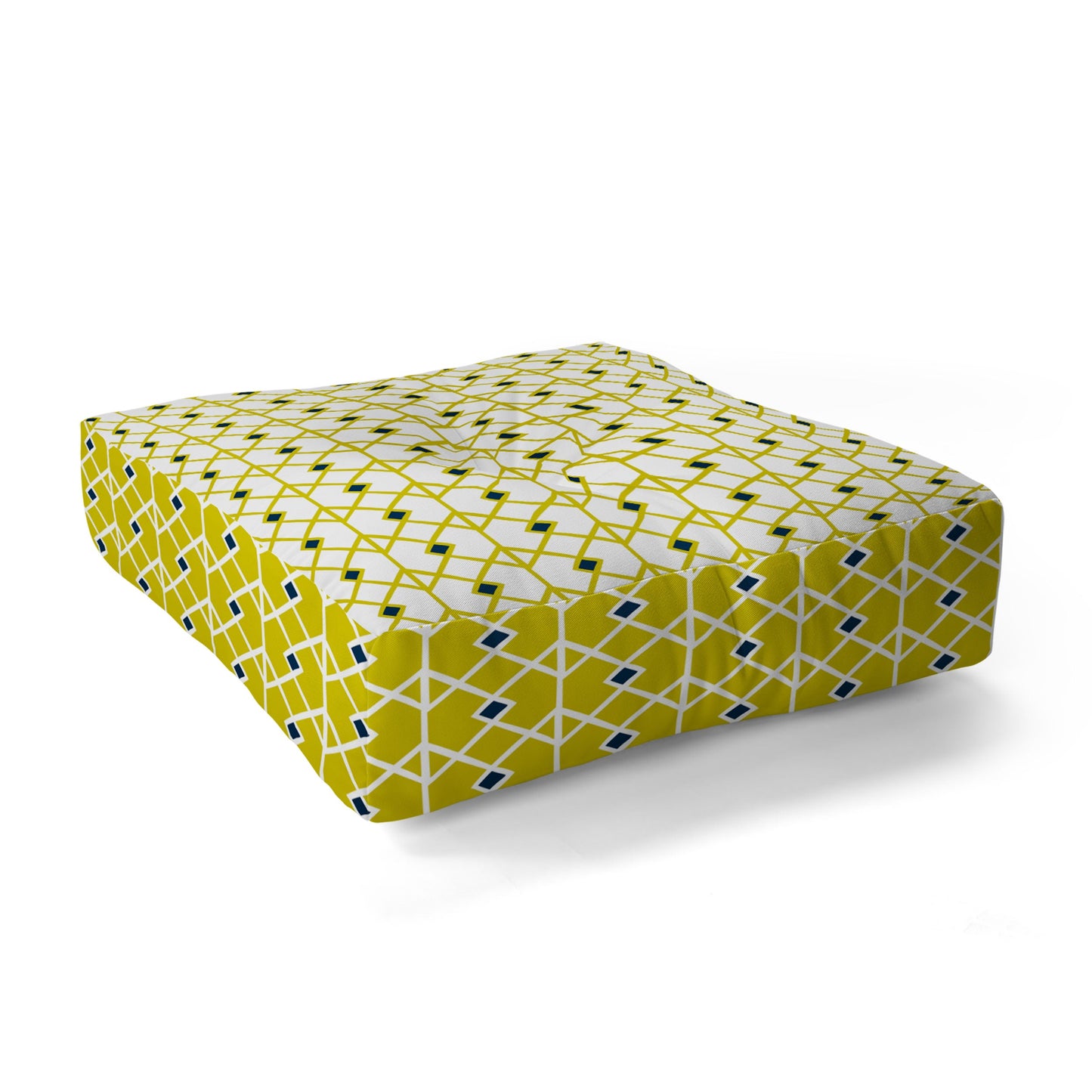 Heather Dutton Annika Diamond Citron Floor Pillow Square