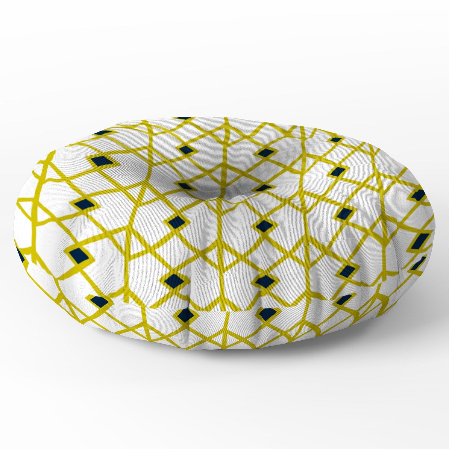 Heather Dutton Annika Diamond Citron Floor Pillow Round