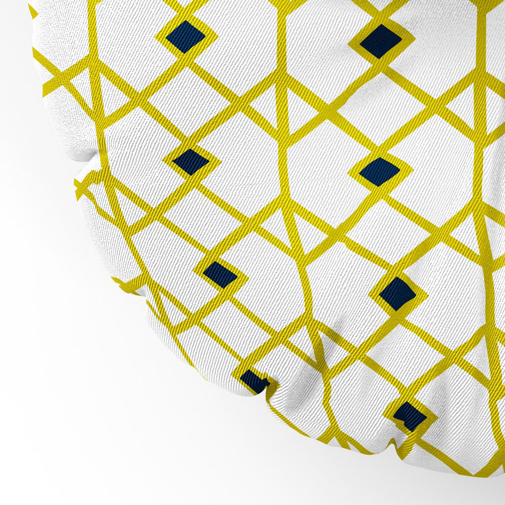 Heather Dutton Annika Diamond Citron Floor Pillow Round