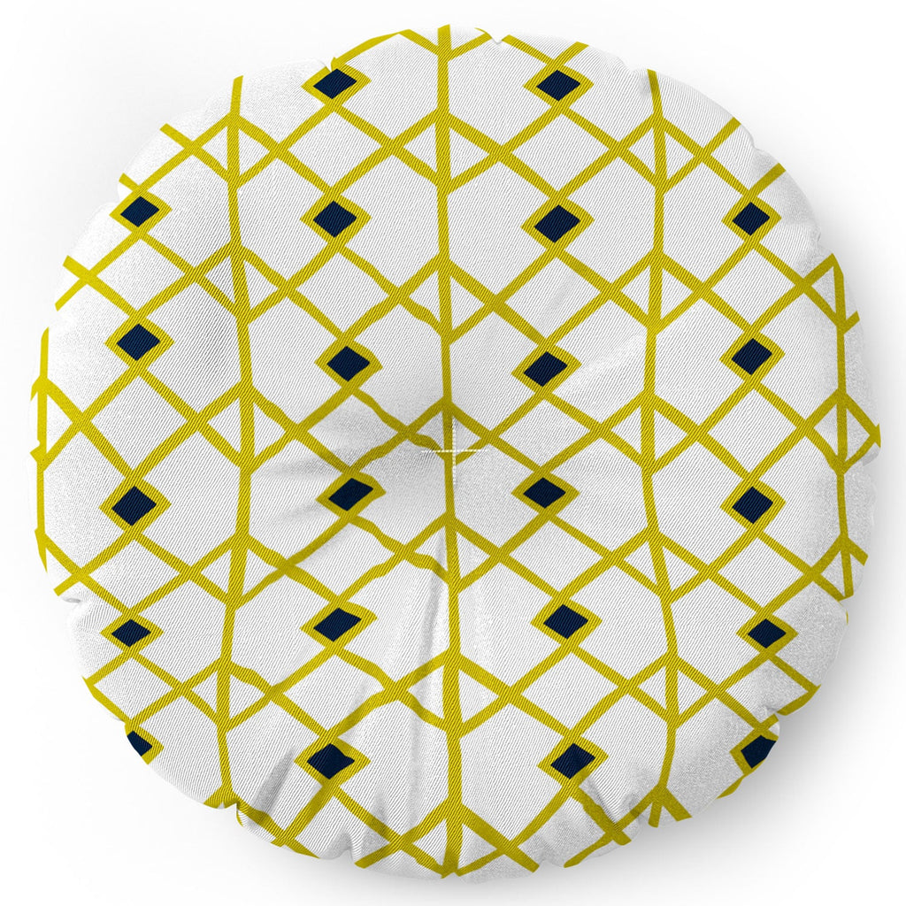 Heather Dutton Annika Diamond Citron Floor Pillow Round