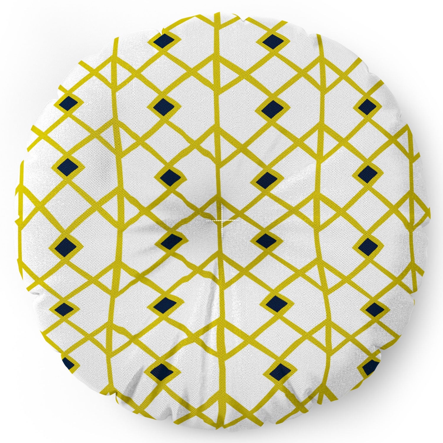 Heather Dutton Annika Diamond Citron Floor Pillow Round