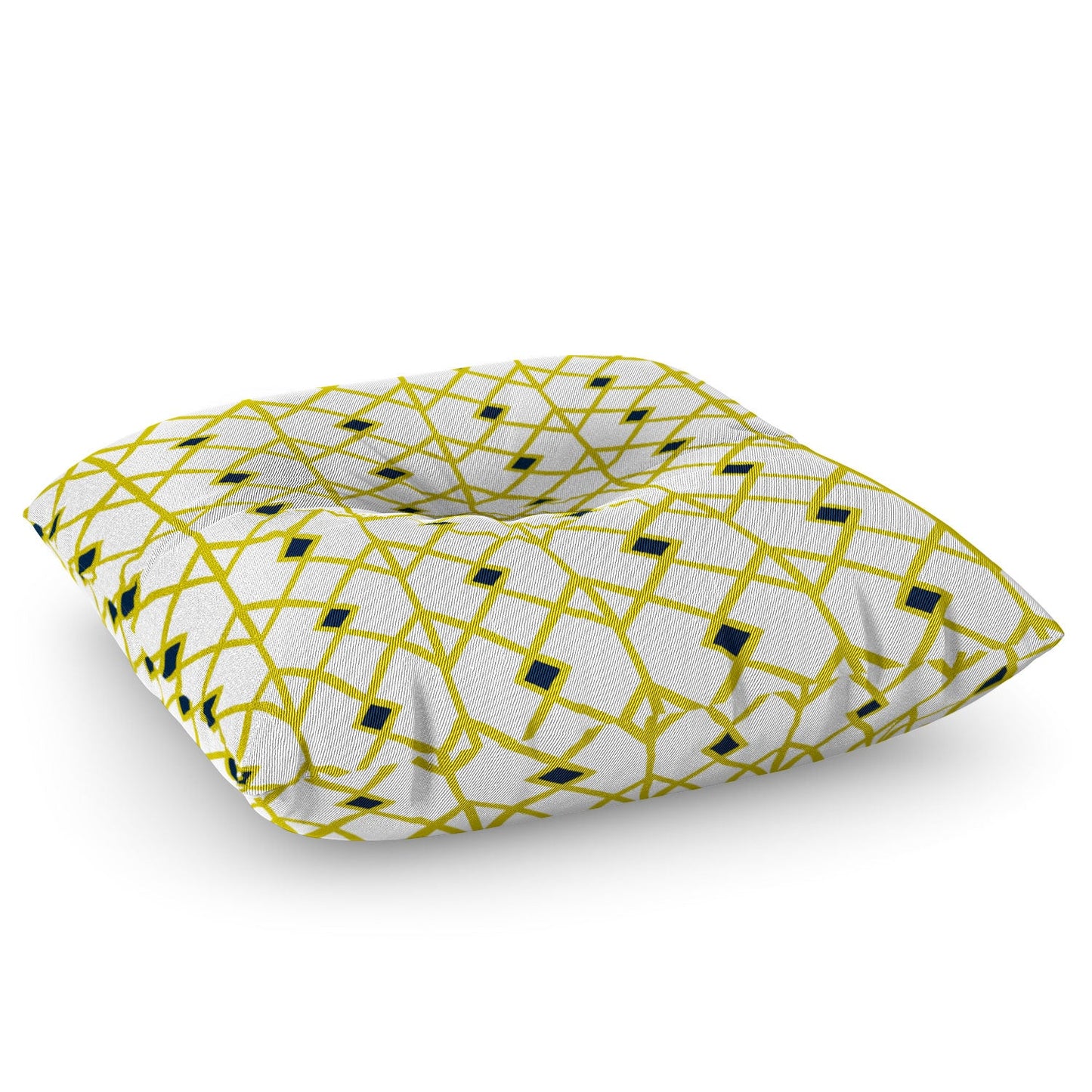 Heather Dutton Annika Diamond Citron Floor Pillow Square