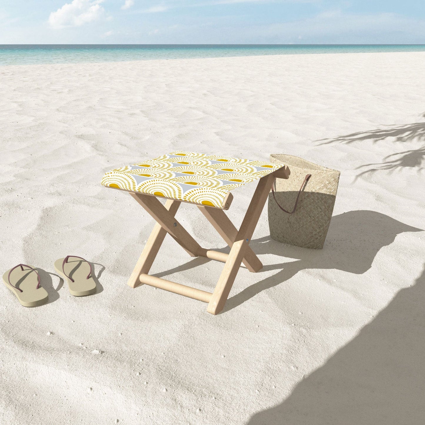 Heather Dutton Aurora Grey Folding Stool