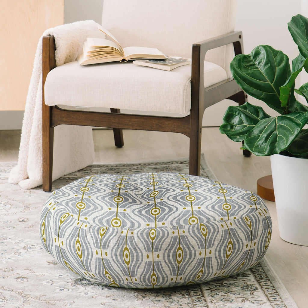 Heather Dutton Bungalow Grey Floor Pillow Round