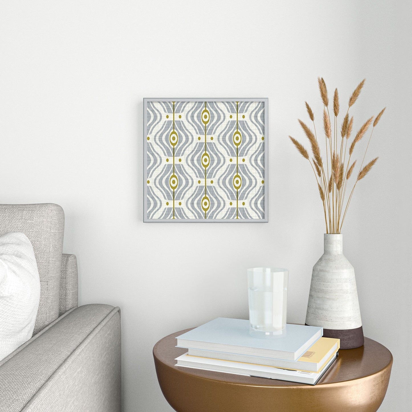 Heather Dutton Bungalow Grey Square Metal Framed Art Print