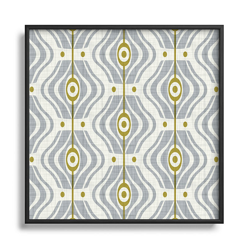 Heather Dutton Bungalow Grey Square Metal Framed Art Print