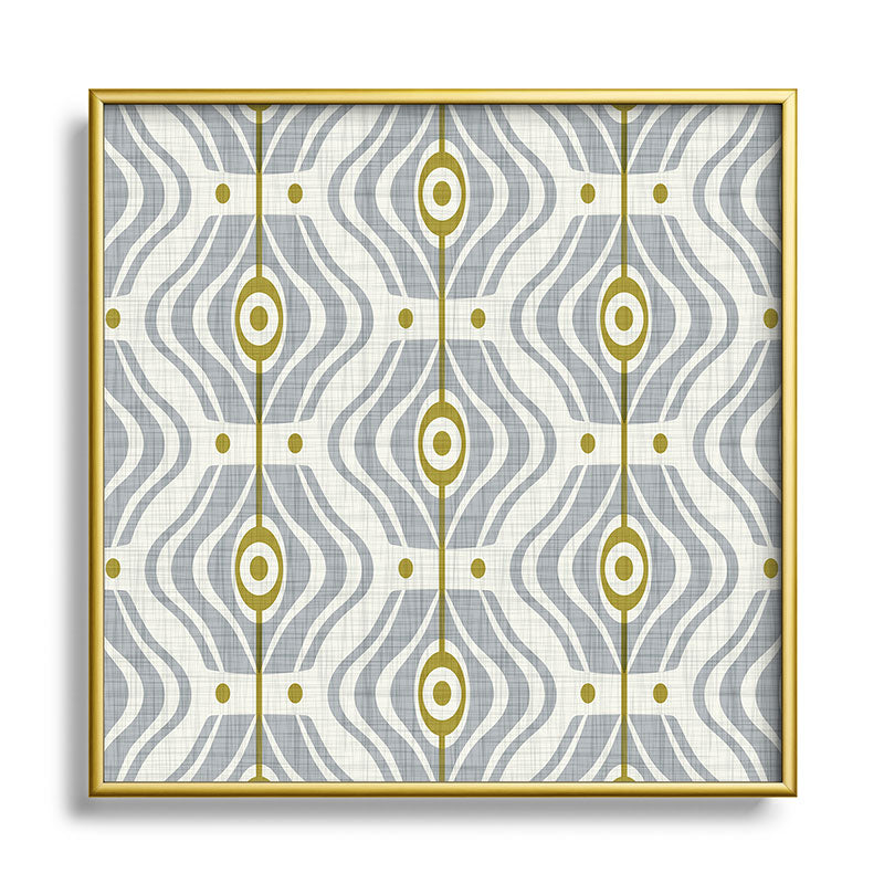 Heather Dutton Bungalow Grey Square Metal Framed Art Print
