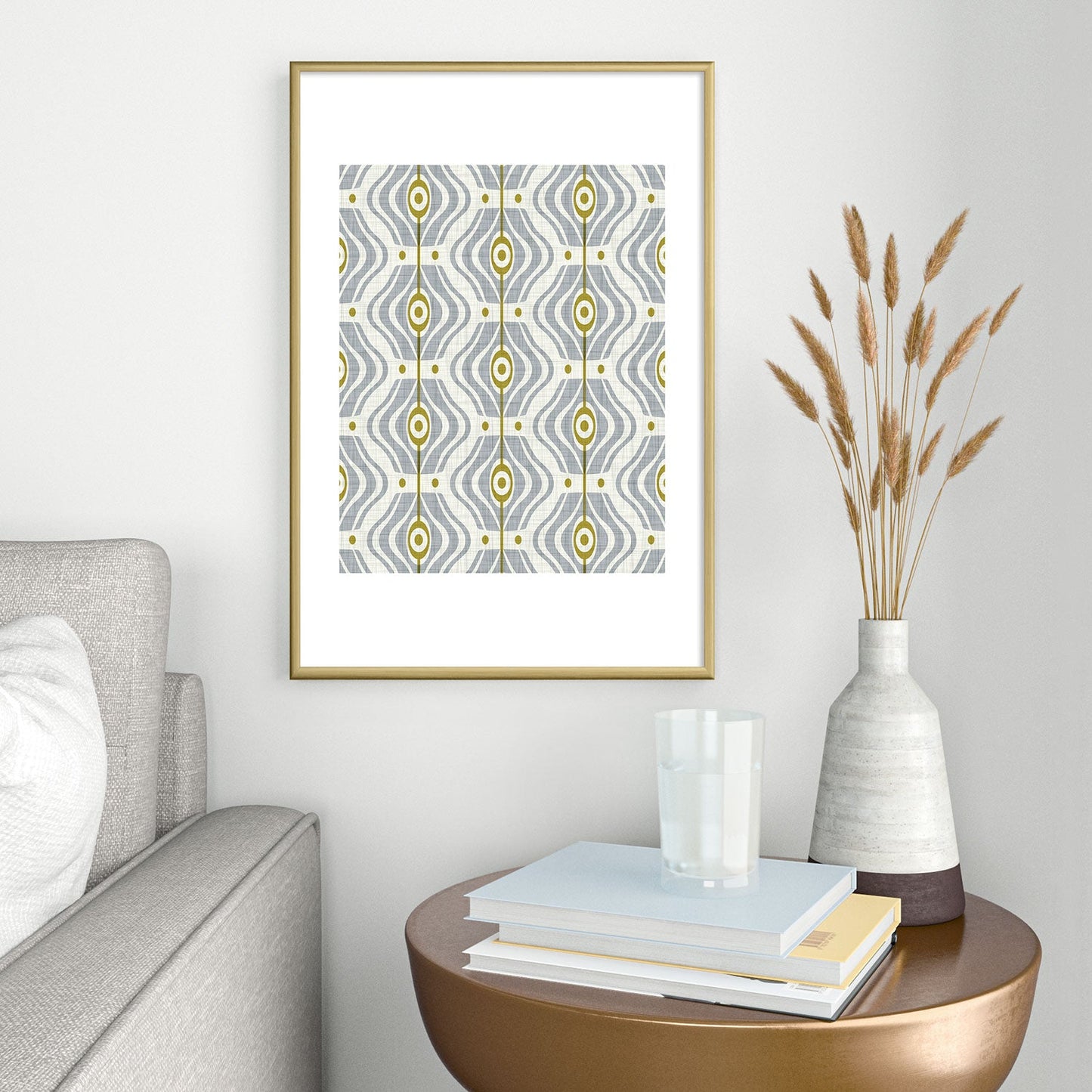 Heather Dutton Bungalow Grey Metal Framed Art Print