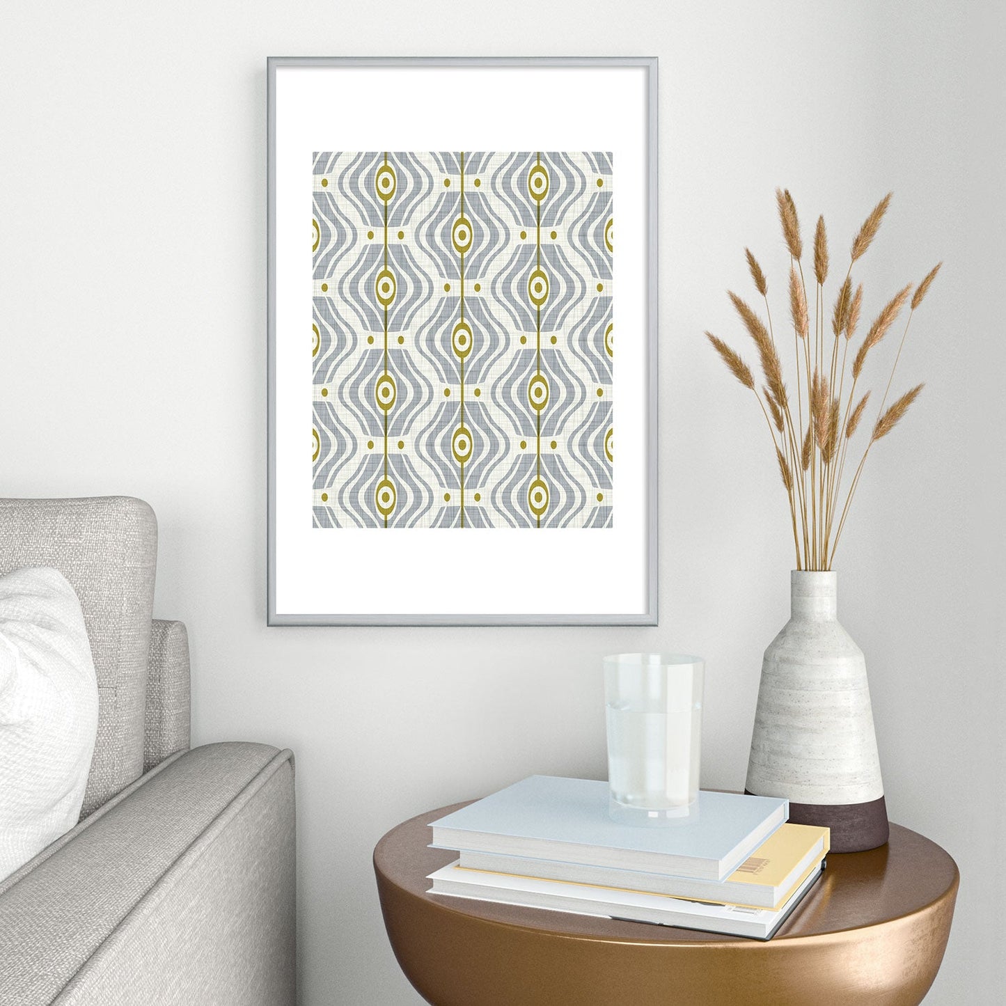Heather Dutton Bungalow Grey Metal Framed Art Print