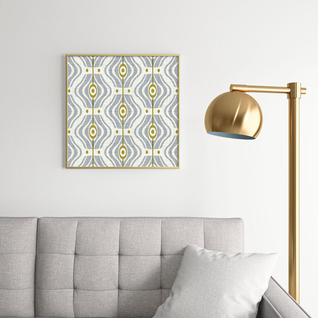 Heather Dutton Bungalow Grey Square Metal Framed Art Print