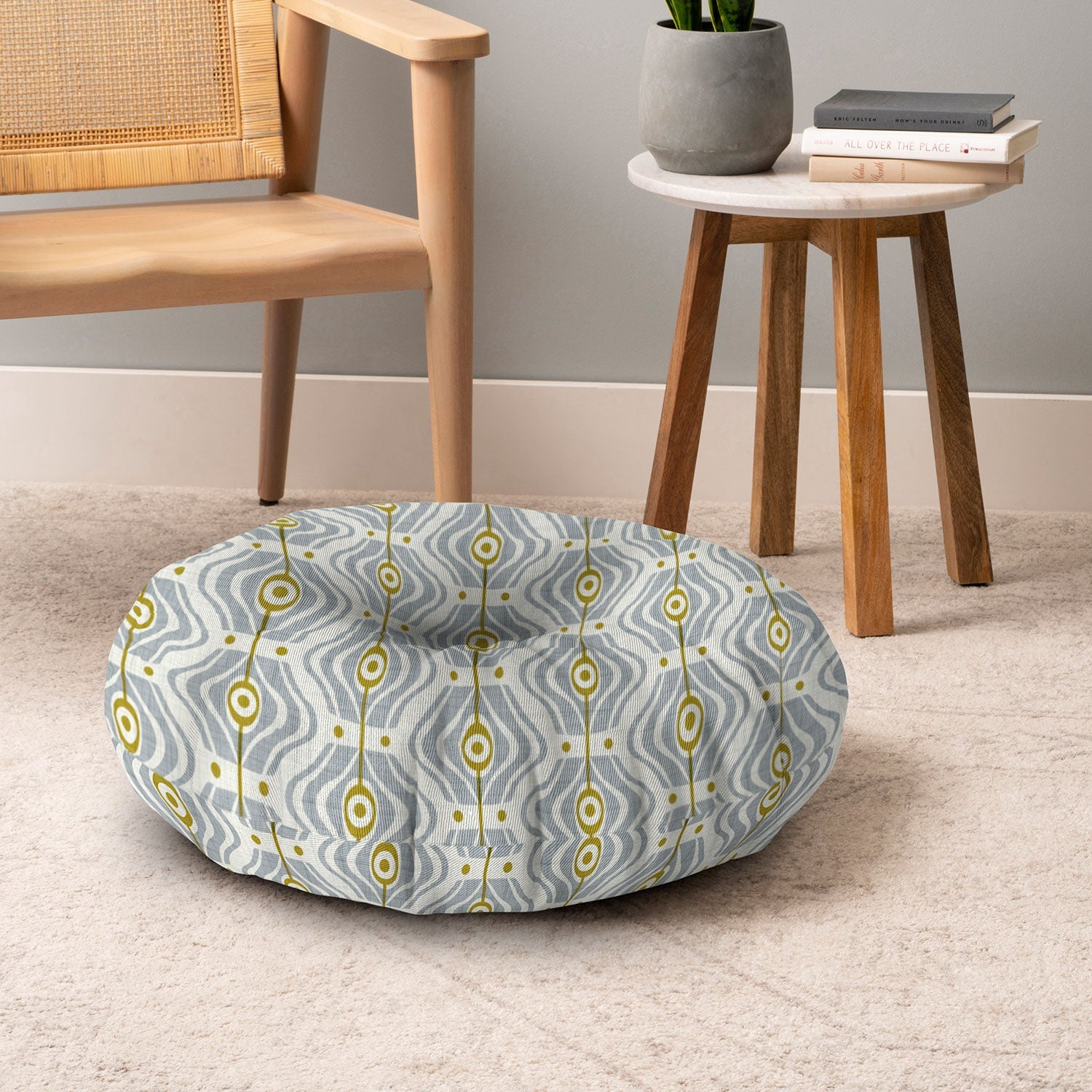 Heather Dutton Bungalow Grey Floor Pillow Round