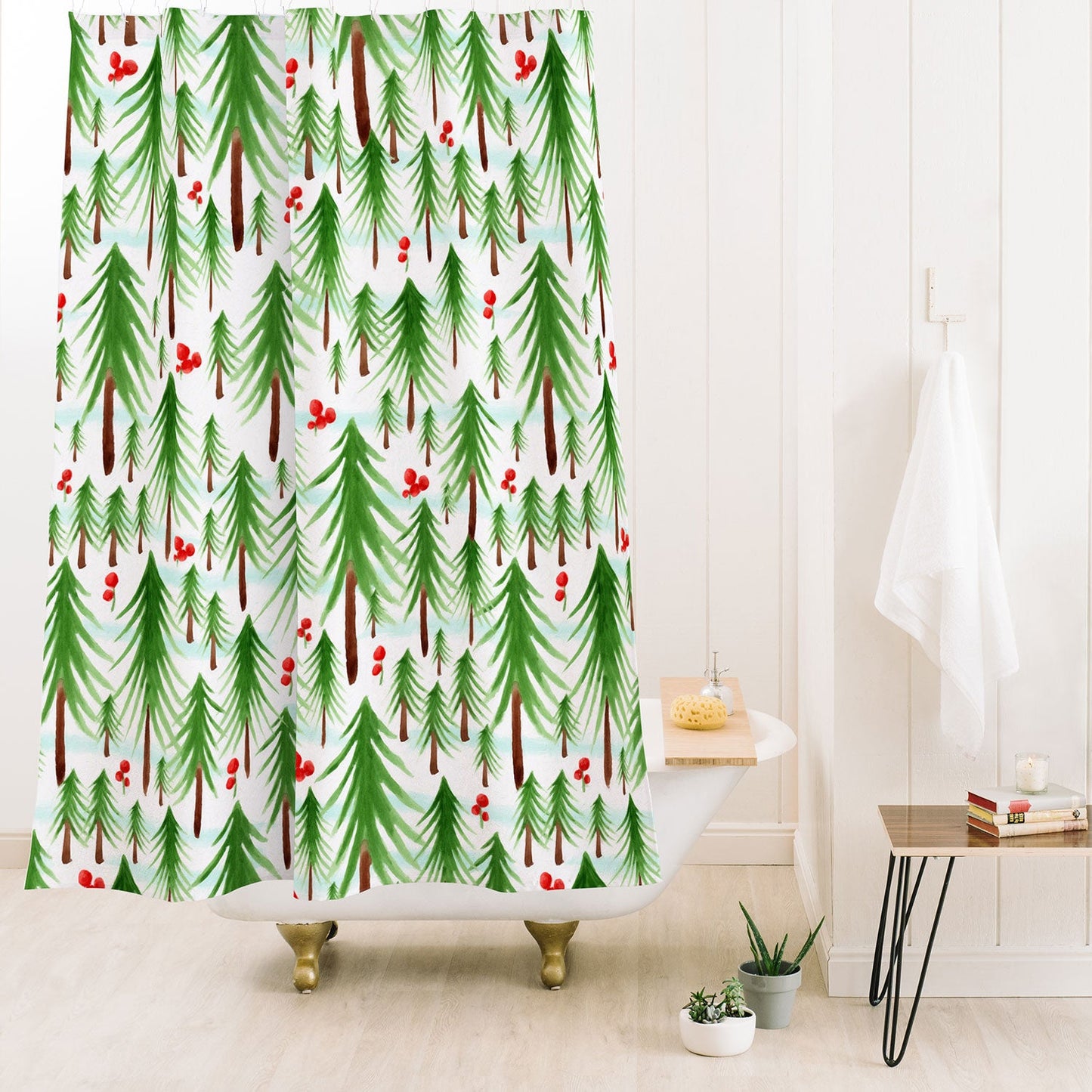 Heather Dutton Christmas Tree Farm Shower Curtain