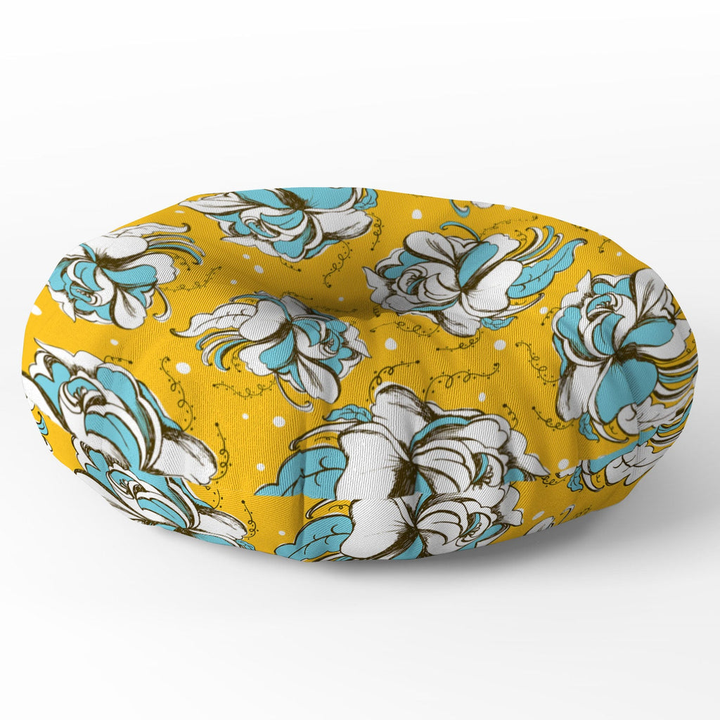 Heather Dutton Felicity Golden Floor Pillow Round