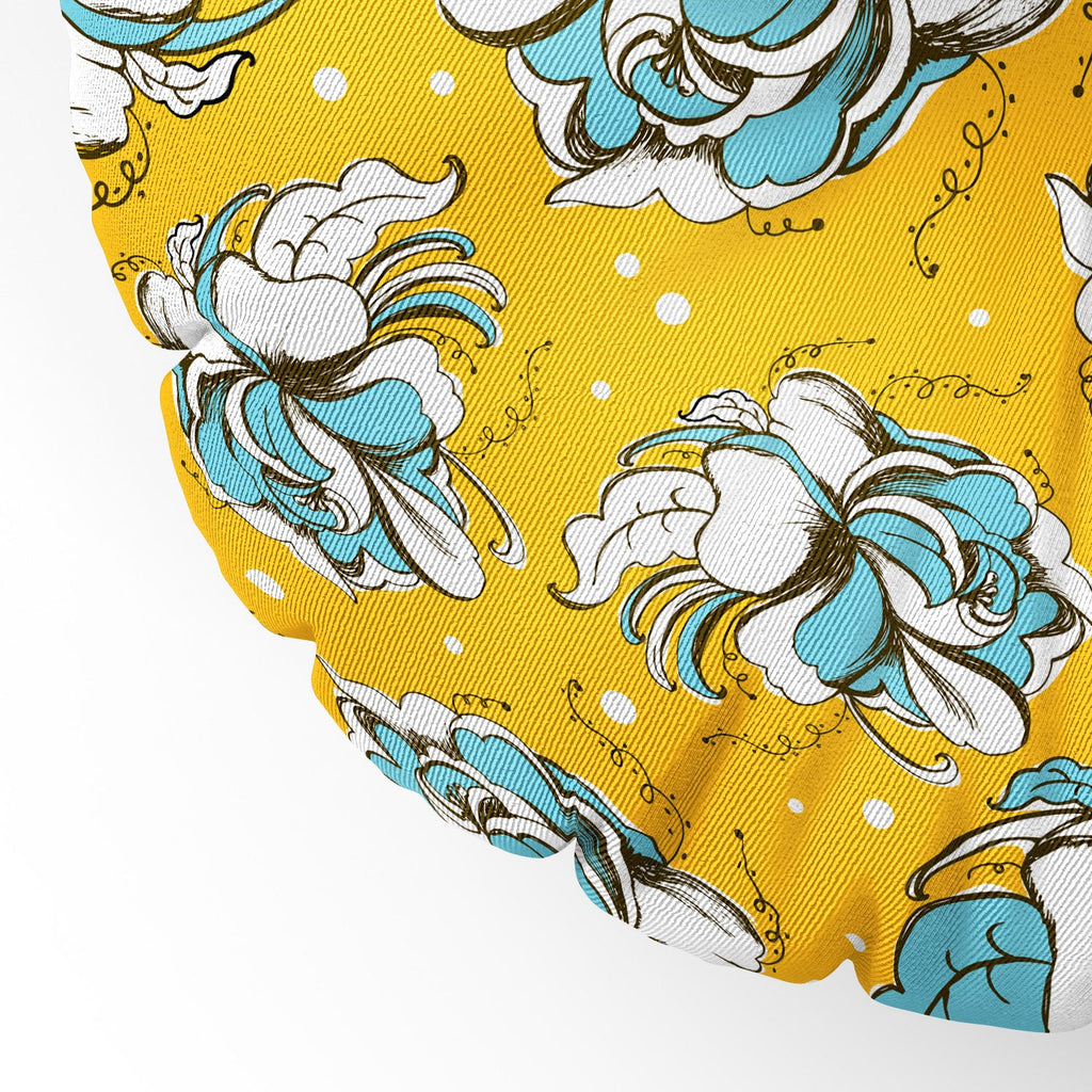Heather Dutton Felicity Golden Floor Pillow Round