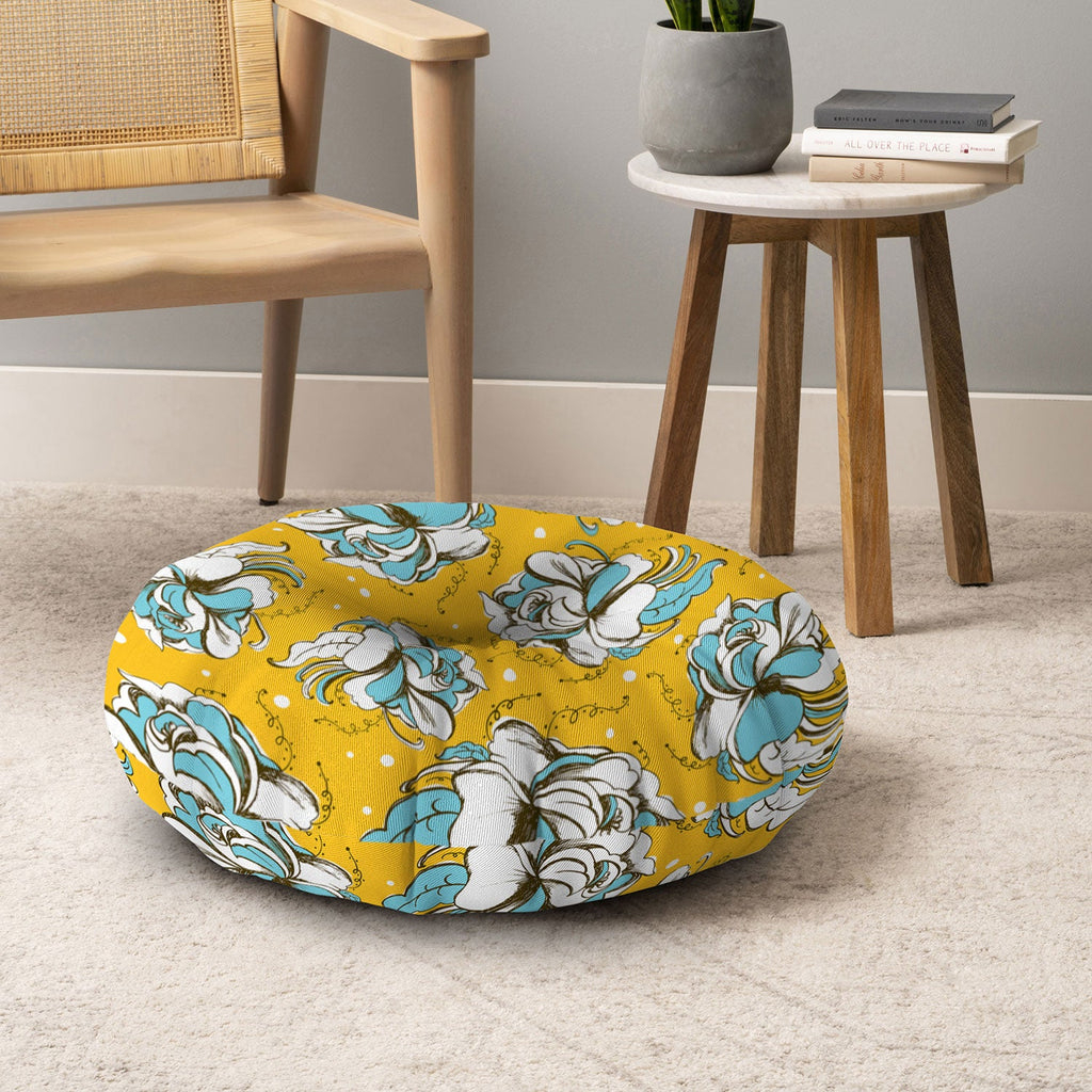 Heather Dutton Felicity Golden Floor Pillow Round