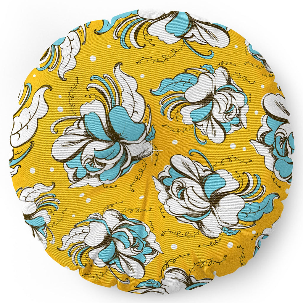Heather Dutton Felicity Golden Floor Pillow Round