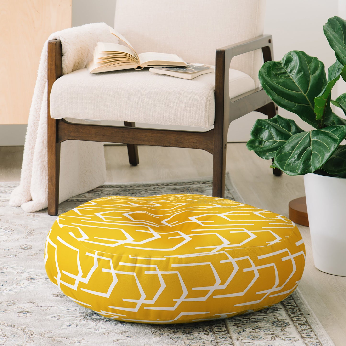 Heather Dutton Going Places Sunkissed Floor Pillow Round