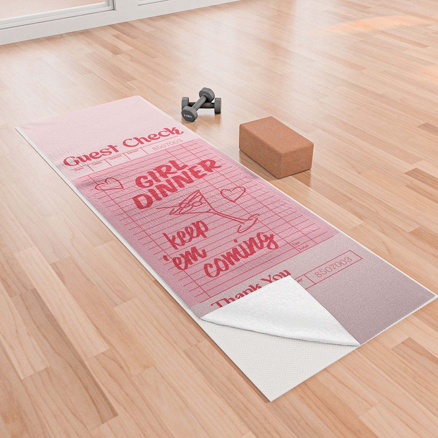 Heather Dutton Guest Check Keep Em Coming Yoga Towel