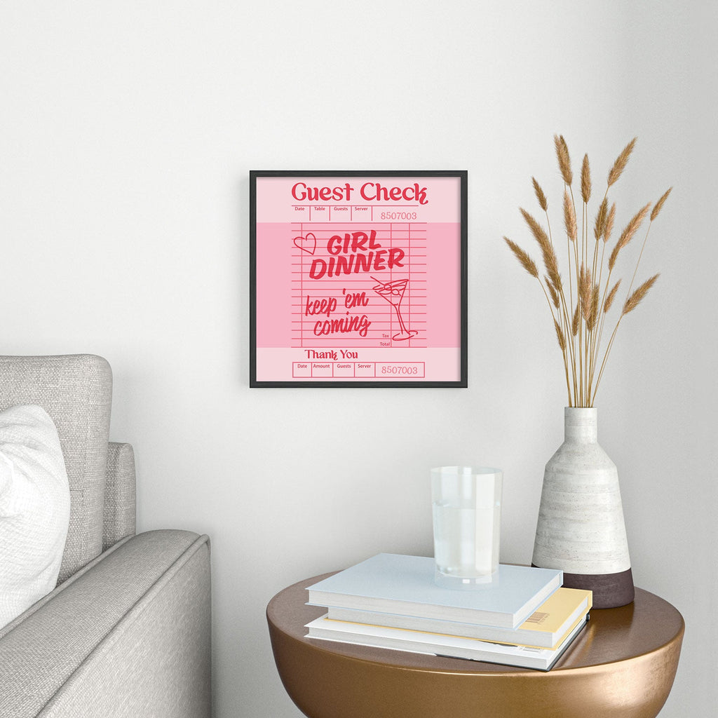 Heather Dutton Guest Check Keep Em Coming Square Metal Framed Art Print